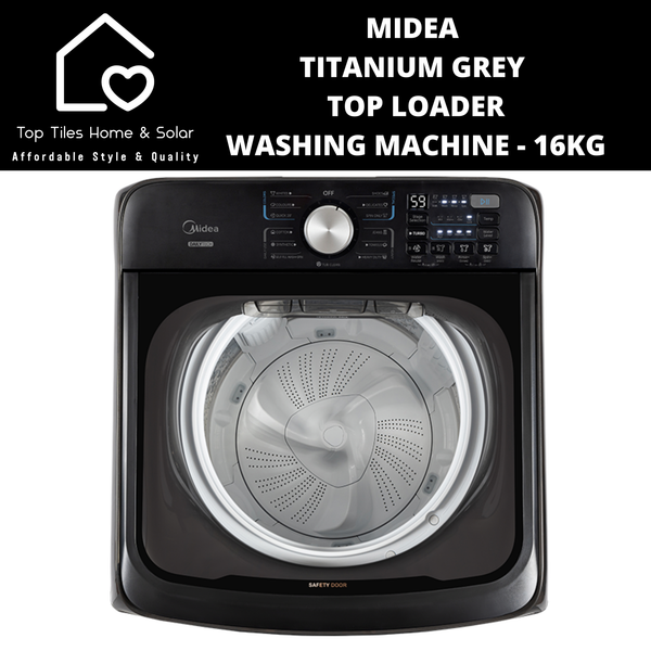 Midea Titanium Grey TurboWash Top Loader Washing Machine - 16kg