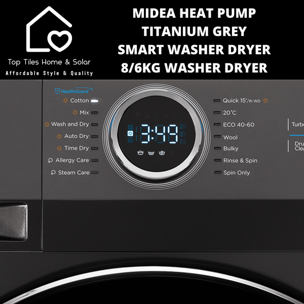 Midea Titanium Grey Smart Washer Dryer - 8/6kg Washer Dryer