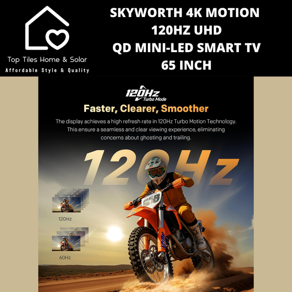 Skyworth 4K Motion 120Hz UHD QD Mini-LED Smart TV - 65 Inch X6600H