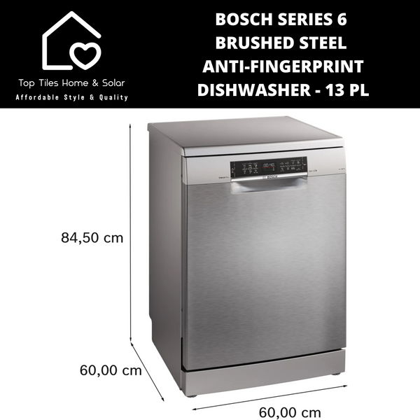 Bosch Series 6 - Brushed Steel Anti-Fingerprint Dishwasher - 13 Place Setting
