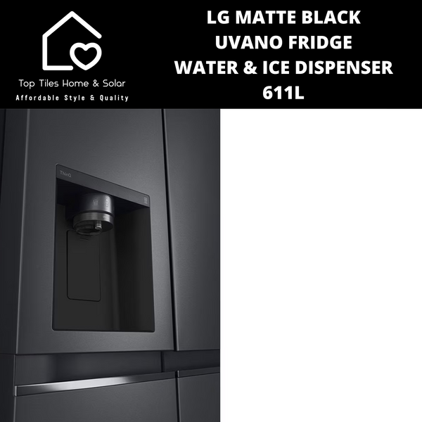 LG Matte Black Uvano Fridge - 611L Water & Ice Dispenser