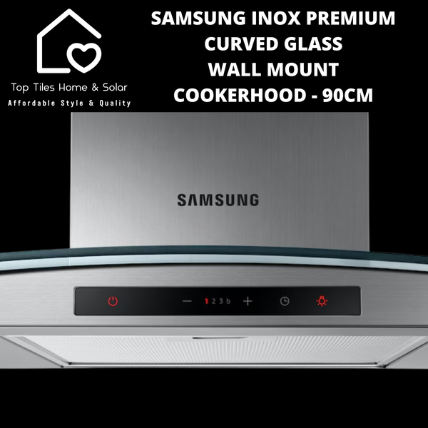Samsung Inox Premium Curved Glass Wall Mount Cookerhood - 90cm
