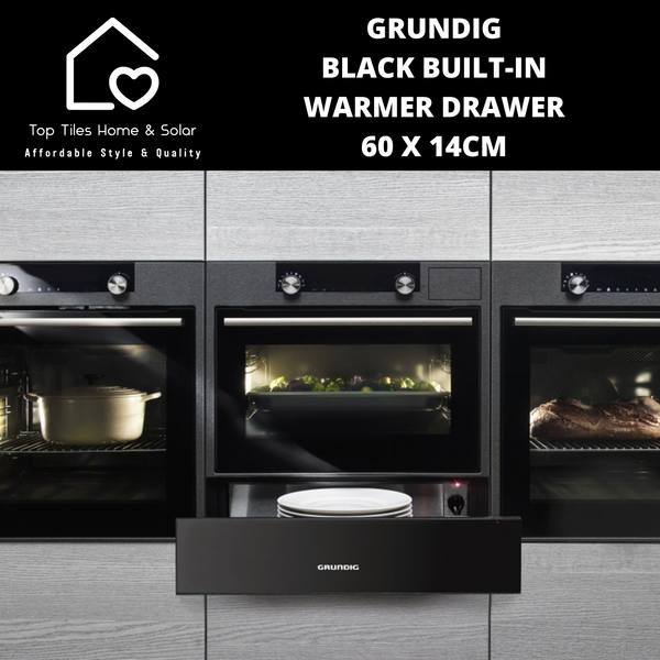 Grundig Black Built-In Warmer Drawer - 60 x 14cm