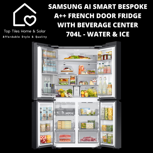 Samsung AI Smart Bespoke A++ French Door Fridge with Beverage Center - 704L