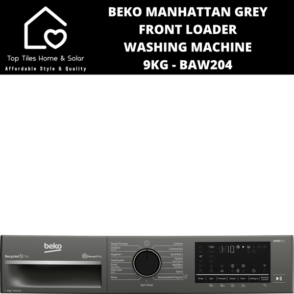 Beko Manhattan Grey Front Loader Washing Machine - 9kg BAW204