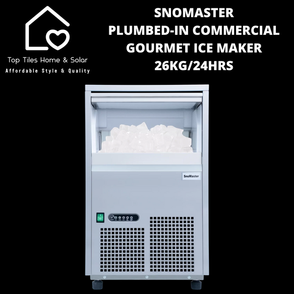 SnoMaster Plumbed-in Commercial Gourmet Ice Making Machine - 26kg/24Hrs