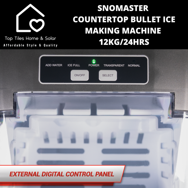 SnoMaster Countertop Bullet Ice Making Machine - 12kg/24Hrs