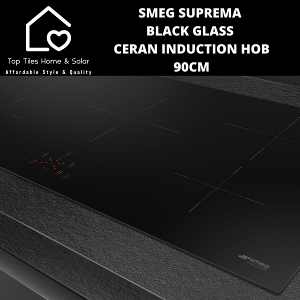 Smeg Suprema Black Glass Ceran Induction Hob - 90cm