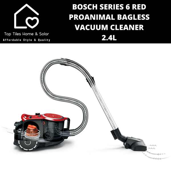 Bosch Series 6 - Red ProAnimal Bagless Vacuum Cleaner - 2.4L