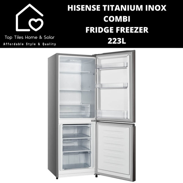 Hisense Titanium Inox Combi Fridge Freezer - 223L
