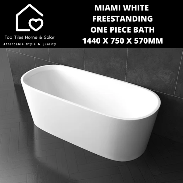 Miami White Freestanding One Piece Bath - 1440 x 750 x 570mm