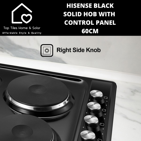 Hisense Black Solid Hob with Control Panel - 60cm