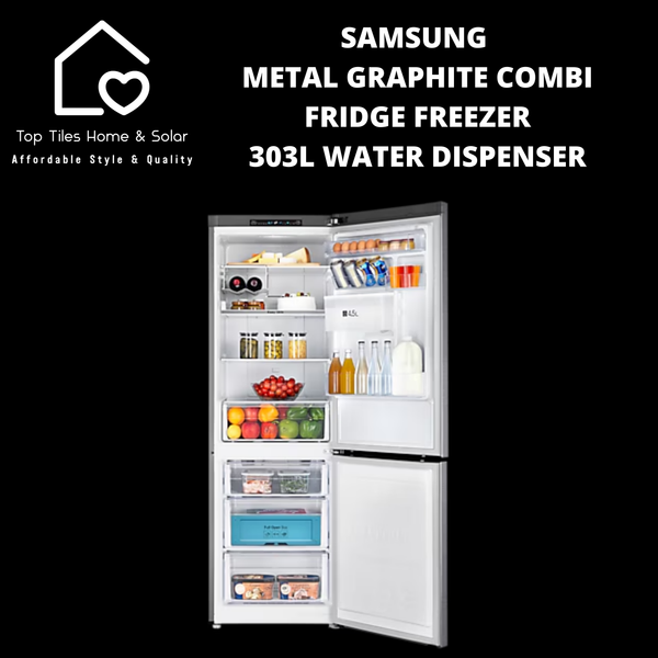 Samsung Metal Graphite Combi Fridge Freezer - 303L Water Dispenser