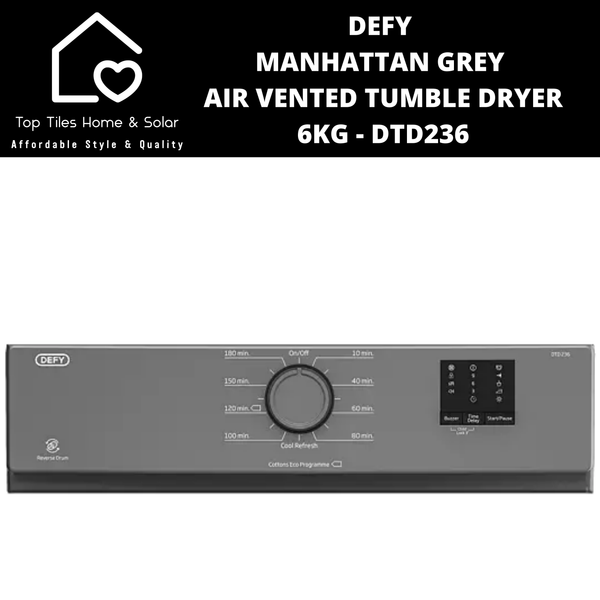 Defy Manhattan Grey Air Vented Tumble Dryer - 6kg DTD236