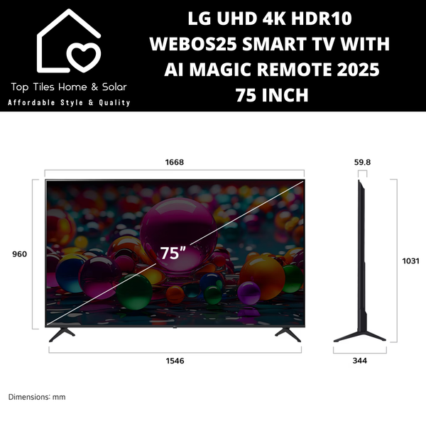 LG UHD 4K HDR10 WebOS25 Smart TV with AI Magic Remote 2025 - 75 Inch