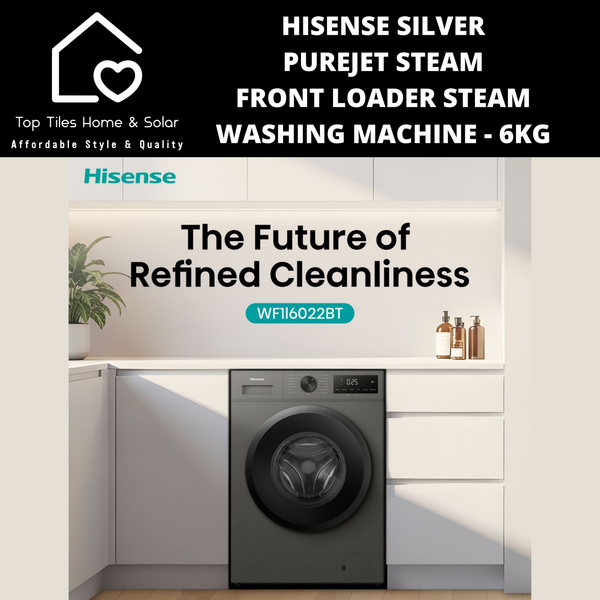 Hisense Silver A++ iBubble PureJet Steam Front Loader Washing Machine - 6kg