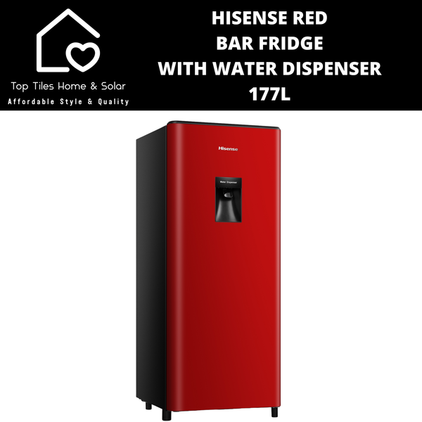 Hisense Red Bar Fridge with Water Dispenser - 177L