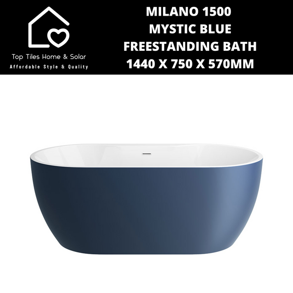 Milano 1500 Mystic Blue Freestanding Bath - 1440 x 750mm