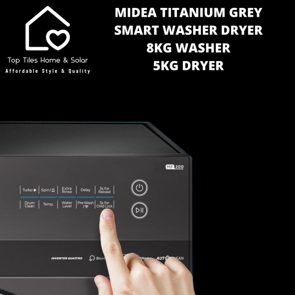 Midea Titanium Grey Smart Washer Dryer - 8/5kg Washer Dryer