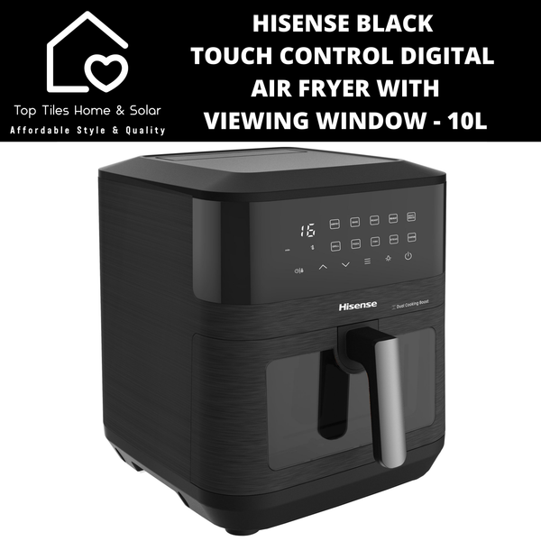 Hisense Black Touch Control Digital Air Fryer with Viewing Window - 10L