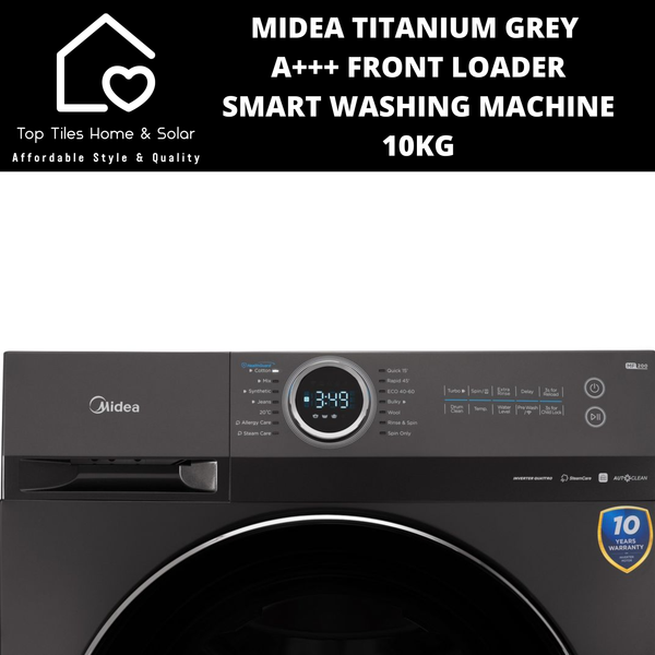 Midea Titanium Grey A+++ Front Loader Smart Washing Machine - 10kg