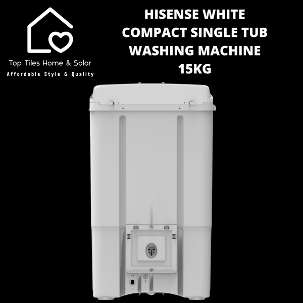 Hisense White Compact Single Tub Washing Machine - 15kg
