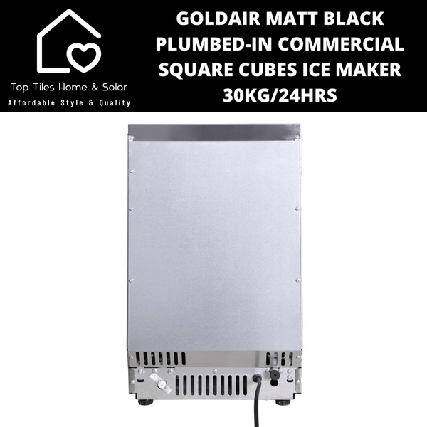 Goldair Matt Black Plumbed-in Commercial Square Cubes Ice Maker - 30kg/24hrs