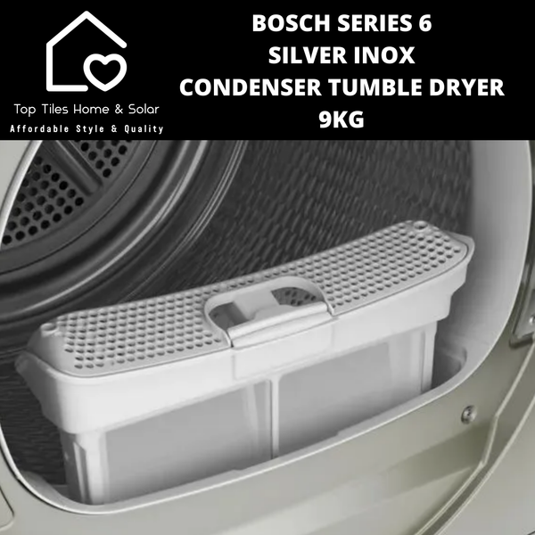 Bosch Series 6 - Silver Inox Condenser Tumble Dryer - 9kg