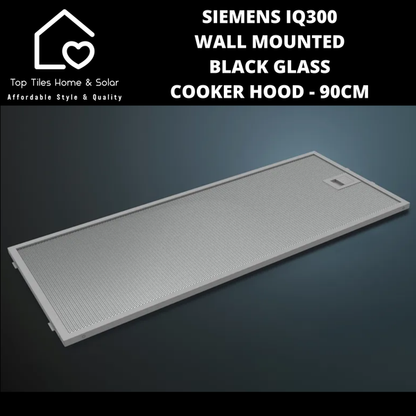 Siemens iQ300 Wall Mounted Black Glass Cooker Hood - 90cm