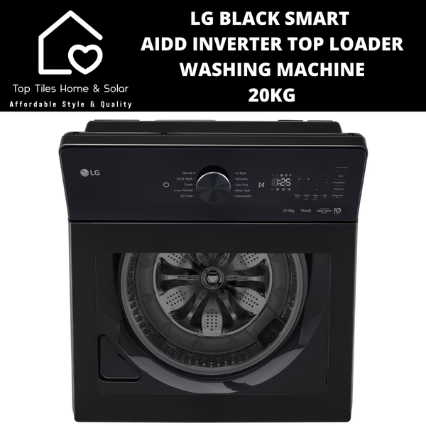 LG Black Smart AIDD Inverter Top Loader Washing Machine - 20kg