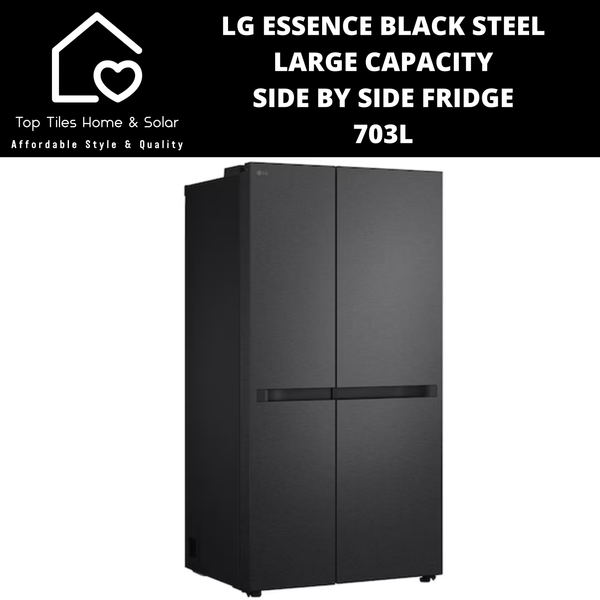 LG Essence Black Steel Large Capacity Side by Side Fridge - 703L