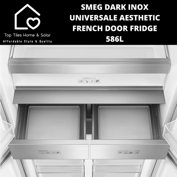Smeg Dark Inox Universale Aesthetic French Door Fridge - 586L