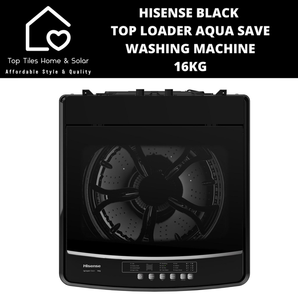 Hisense Black Top Loader Aqua Save Washing Machine - 16kg