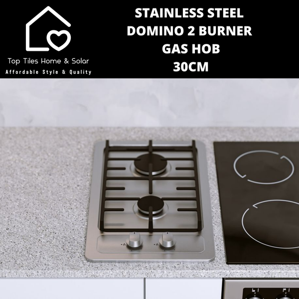 Stainless Steel Domino 2 Burner Gas Hob - 30cm