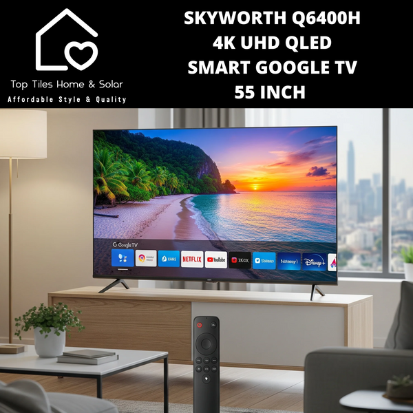 Skyworth 4K UHD QLED Smart Google TV - 55 Inch Q6400H