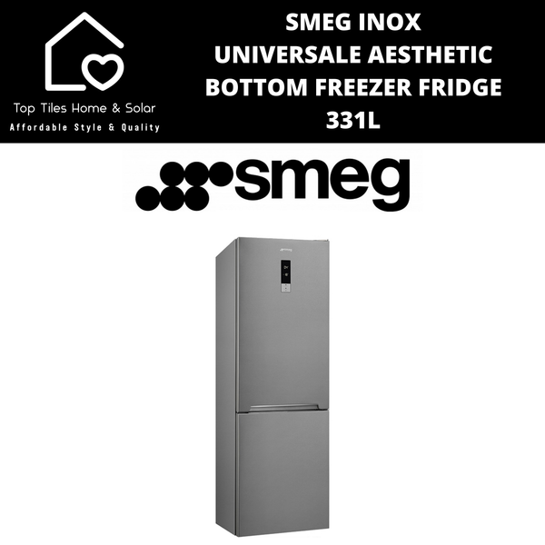 Smeg Inox Universale Aesthetic Bottom Freezer Fridge - 331L