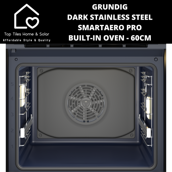 Grundig Dark Stainless Steel SmartAero Pro Built-in Oven - 60cm