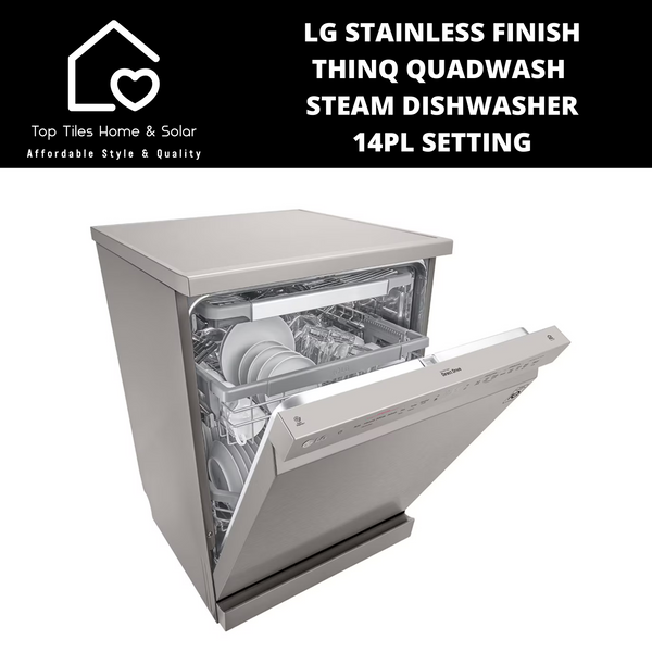 LG Stainless Finish ThinQ QuadWash Steam Dishwasher - 14Pl Setting