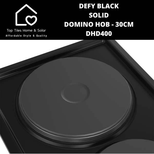 Defy Black Solid Domino Hob - 30cm DHD400