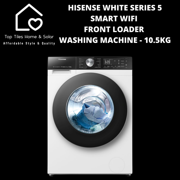 Hisense White Series 5 Smart Front Loader Washing Machine - 10.5kg