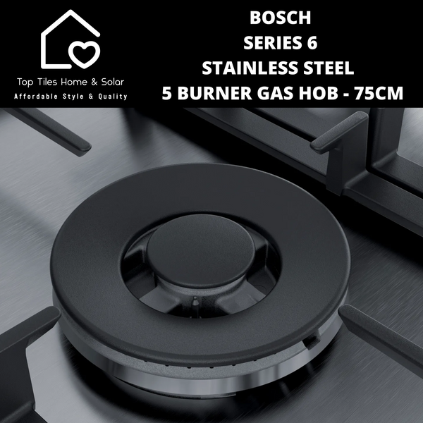 Bosch Series 6 Stainless Steel  5 Burner Gas Hob - 75cm