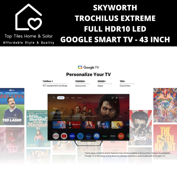 Skyworth Trochilus Extreme Full HDR10 LED Google Smart TV - 43 Inch