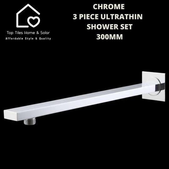 Chrome 3 Piece Ultrathin Shower Set - 300mm Square