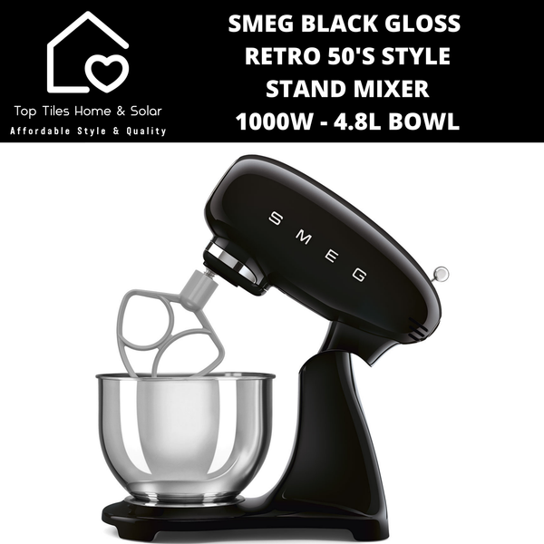 Smeg Black Retro 50'S Style Stand Mixer 1000W - 4.8L Bowl