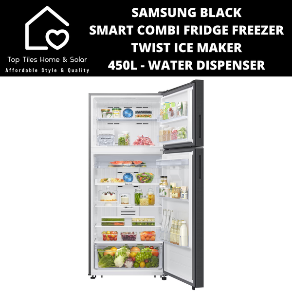 Samsung Black Smart Combi Fridge Freezer Twist Ice Maker - 450L Water Dispenser