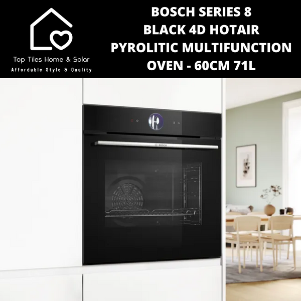 Bosch Series 8 - Black 4D HotAir Pyrolitic Multifunction Oven - 60cm 71L