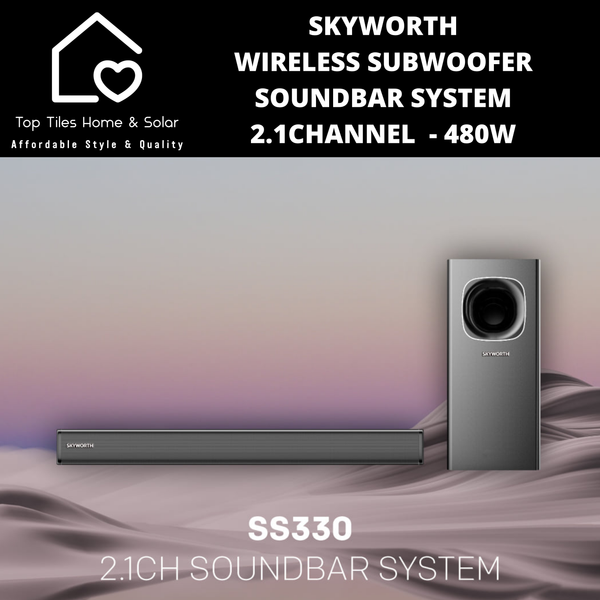 Skyworth Wireless Subwoofer Soundbar System 2.1Channel  - 480W