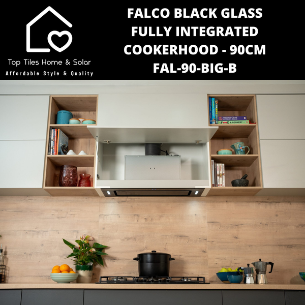 Falco Black Glass Fully Integrated Cookerhood - 90cm FAL-90-BIG-B
