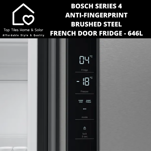 Bosch Series 4 - Anti-Fingerprint Brushed Steel French Door Fridge - 646L