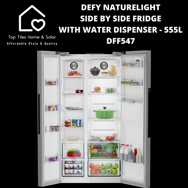 Defy NatureLight Side By Side Fridge with Water Dispenser - 555L DFF547
